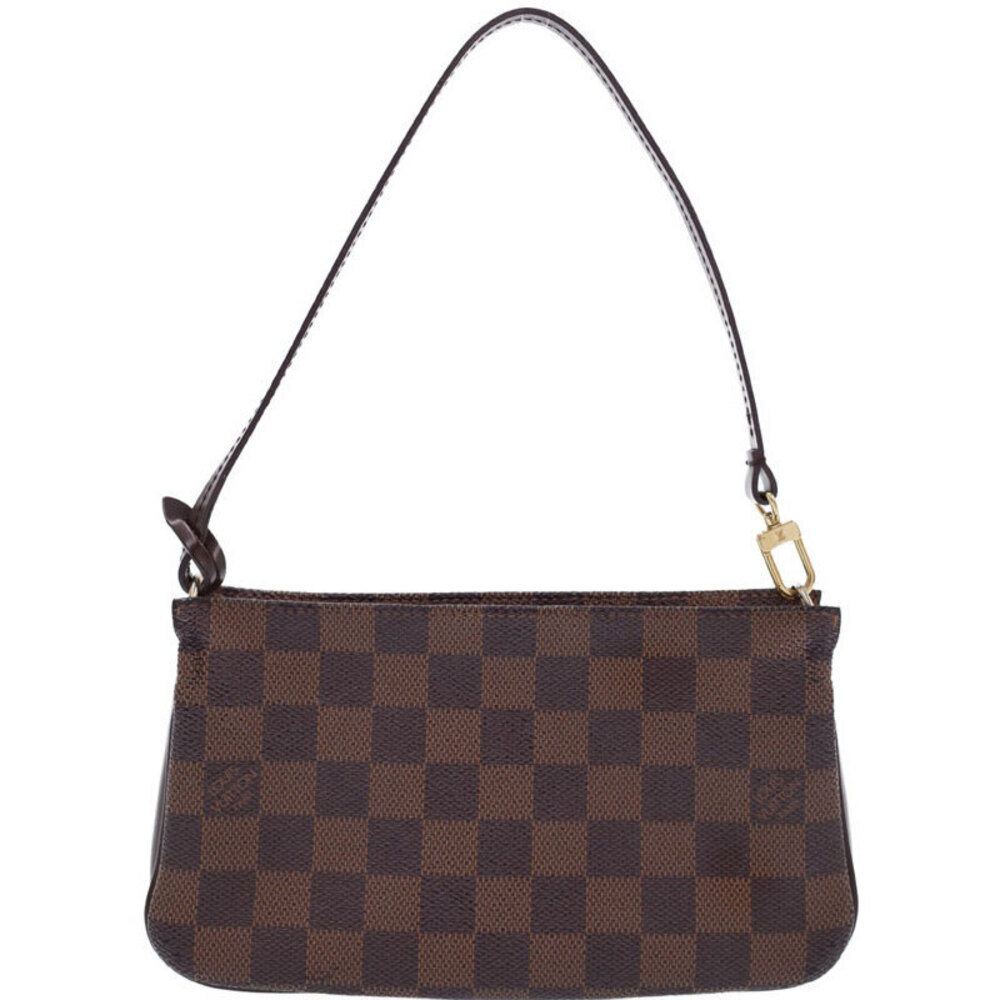 Louis Vuitton Brown Accessory Navona Damier Pouch Ebene